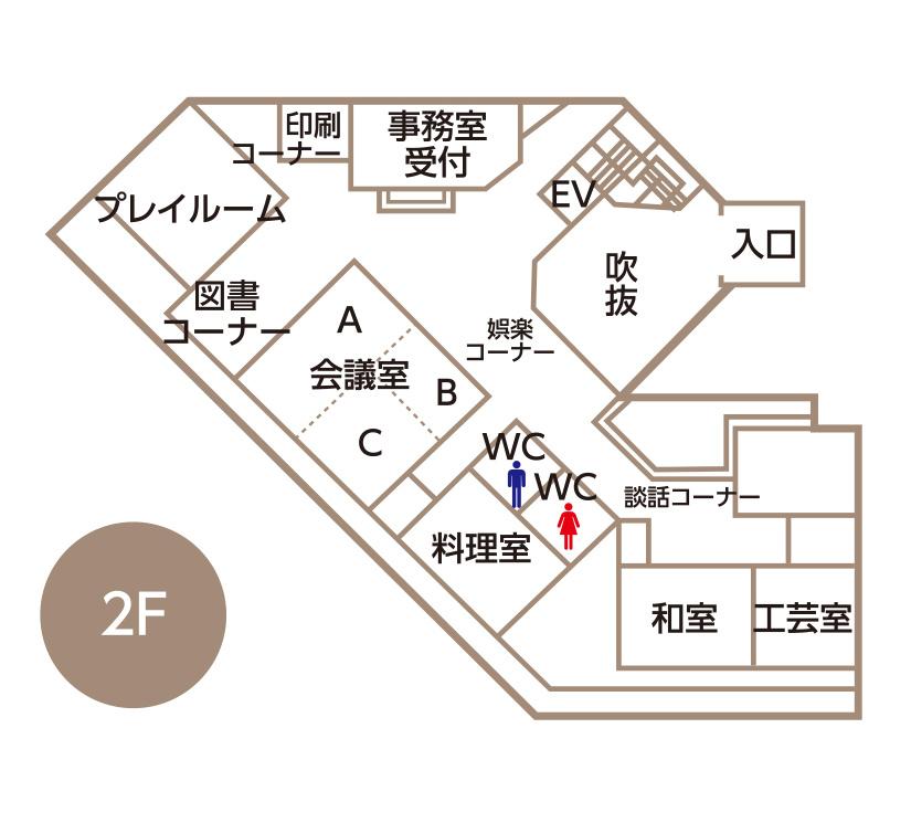 矢向地区センター2階間取り図