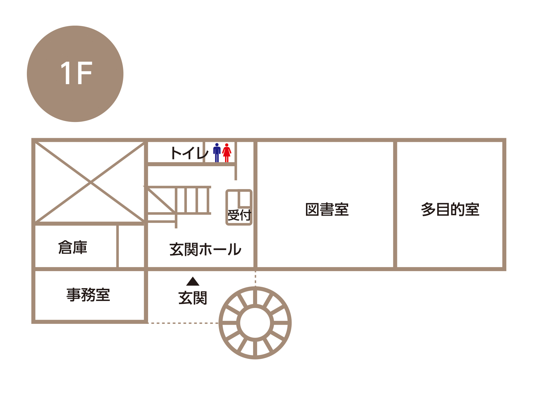 潮田公園コミュニティハウス1階間取り図